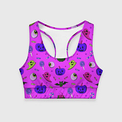 Топик спортивный женский Halloween pink, цвет: 3D-принт