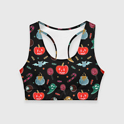 Женский спортивный топ Halloween red pumpkin