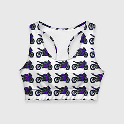 Топик спортивный женский Motorcycle purple gloss, цвет: 3D-принт
