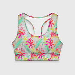 Женский спортивный топ Palm yellow pink