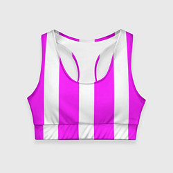 Женский спортивный топ Color white pink line