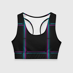 Топик спортивный женский Neon pink light blue, цвет: 3D-принт