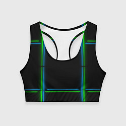 Женский спортивный топ Neon green light blue