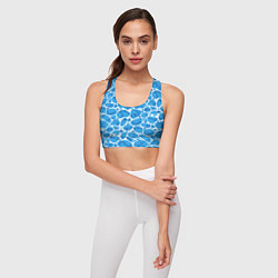 Топик спортивный женский Волновая рябь на поверхности воды паттерн, цвет: 3D-принт — фото 2