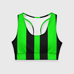 Женский спортивный топ Color green black lines