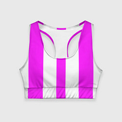 Топик спортивный женский Color white pink lines, цвет: 3D-принт