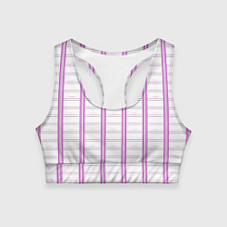 Женский спортивный топ Color white cage pink line
