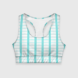 Топик спортивный женский Color white cage, цвет: 3D-принт
