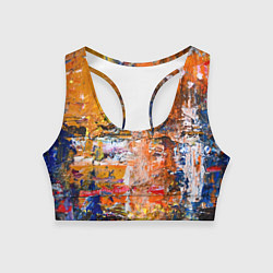 Топик спортивный женский Абстрактные мазки кистью художника, цвет: 3D-принт