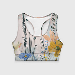 Женский спортивный топ Цветы полевые