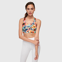 Топик спортивный женский Простые цветы, цвет: 3D-принт — фото 2