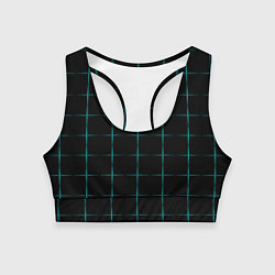 Женский спортивный топ Color black blue crosses