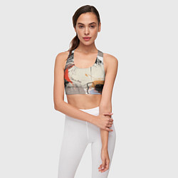 Топик спортивный женский Современное искусство - размалёваная красками стен, цвет: 3D-принт — фото 2