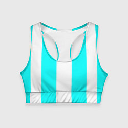 Топик спортивный женский Color blue and white, цвет: 3D-принт