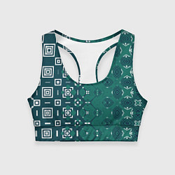 Топик спортивный женский Изумрудные узоры, цвет: 3D-принт
