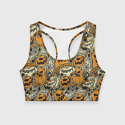 Женский спортивный топ Хэллоуин тыквы