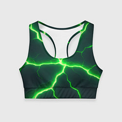 Топик спортивный женский Зеленый неон из плит, цвет: 3D-принт