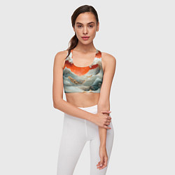 Топик спортивный женский Японский пейзаж абстракция, цвет: 3D-принт — фото 2