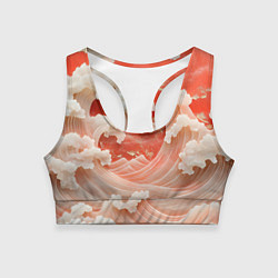 Женский спортивный топ Японские красные волны