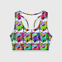 Топик спортивный женский Donald Trump - pop art poster, цвет: 3D-принт