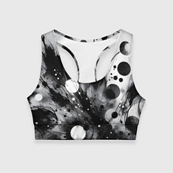 Женский спортивный топ Абстрактная чёрно-белая композиция