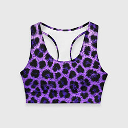 Женский спортивный топ Леопардовый фиолетовый