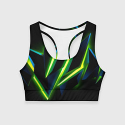 Топик спортивный женский Geometric neon, цвет: 3D-принт