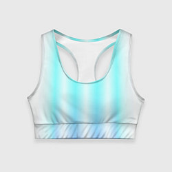 Топик спортивный женский Neon white blue lines, цвет: 3D-принт