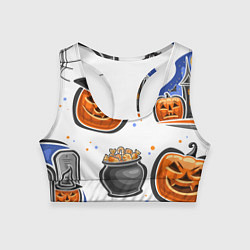 Топик спортивный женский Дух хэллоуина, цвет: 3D-принт