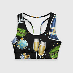 Топик спортивный женский Новогодний вайб, цвет: 3D-принт