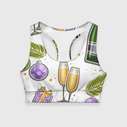 Топик спортивный женский Новогодний вайб, цвет: 3D-принт