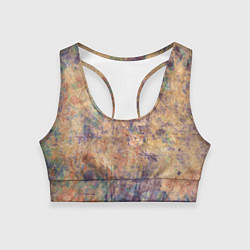 Женский спортивный топ Абстракция - pink marble with blue flecks