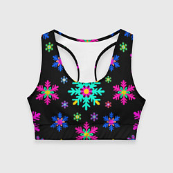 Женский спортивный топ Снежинки ретро
