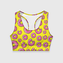 Топик спортивный женский Пончики Гомера, цвет: 3D-принт