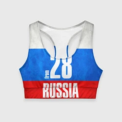 Топик спортивный женский Russia: from 28, цвет: 3D-принт