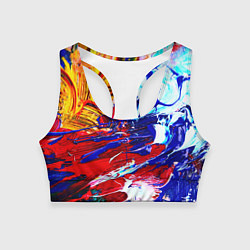 Топик спортивный женский Краска, цвет: 3D-принт