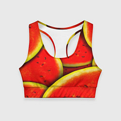 Топик спортивный женский Арбуз, цвет: 3D-принт