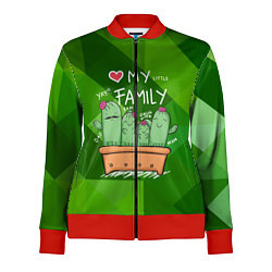 Олимпийка женская Милая семья кактусов, цвет: 3D-красный