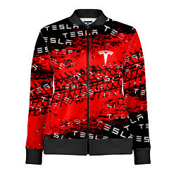 Олимпийка женская Tesla - Следы от колес, цвет: 3D-черный