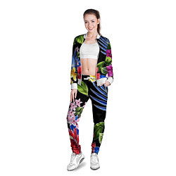 Олимпийка женская Floral vanguard composition Летняя ночь Fashion tr, цвет: 3D-белый — фото 2