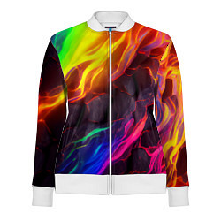 Олимпийка женская Neon rainbow lava, цвет: 3D-белый