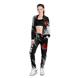 Олимпийка женская Киберпанк - Потертости - Samurai, цвет: 3D-черный — фото 2