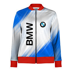 Олимпийка женская Bmw синяя текстура, цвет: 3D-красный