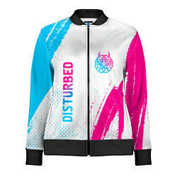 Олимпийка женская Disturbed neon gradient style: надпись, символ, цвет: 3D-черный