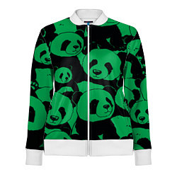 Олимпийка женская Panda green pattern, цвет: 3D-белый