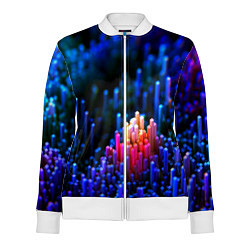 Олимпийка женская Шейпы синие, цвет: 3D-белый