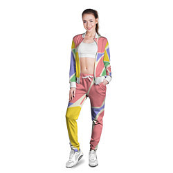 Олимпийка женская Абстрактные разноцветные фигуры, цвет: 3D-белый — фото 2