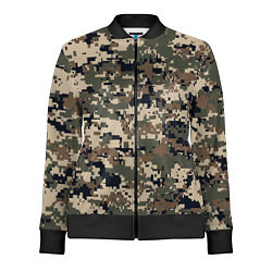 Олимпийка женская Коричнево - черный камуфляж, цвет: 3D-черный