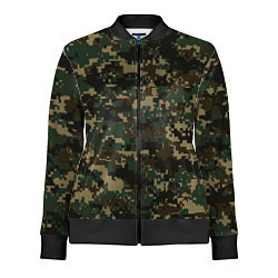 Олимпийка женская Зелено - коричневый камуфляж, цвет: 3D-черный