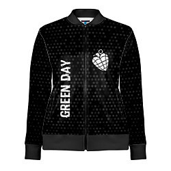 Олимпийка женская Green Day glitch на темном фоне: надпись, символ, цвет: 3D-черный